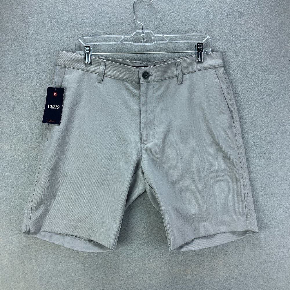**SOLD**Chaps Ralph Lauren Mens Golf Shorts 34 Flat Front Gray Moisture Wicking - Picture 1 of 9